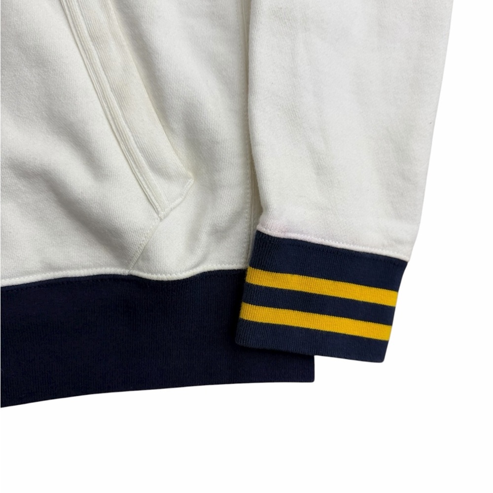 Polo Ralph Lauren Rowing Hoodie Men M White‎ Navy Vintage 90s Athletic Pullover - Picture 4 of 6